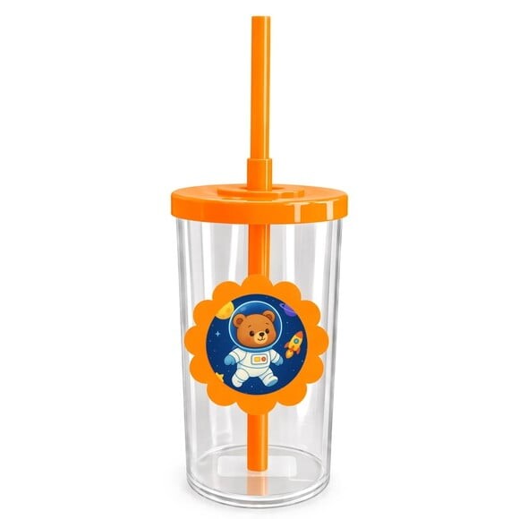 Copo Short Drink Flor Personalizado Ursinho Astronauta