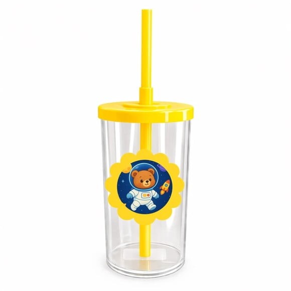 Copo Short Drink Flor Personalizado Ursinho Astronauta