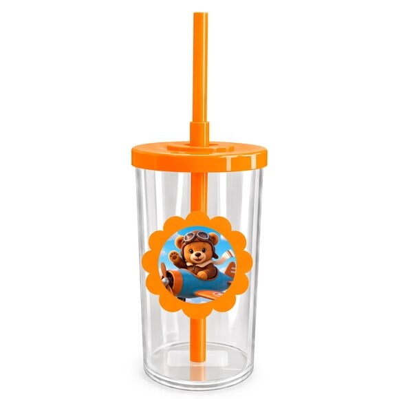 Copo Short Drink Flor Personalizado Ursinho Aviador