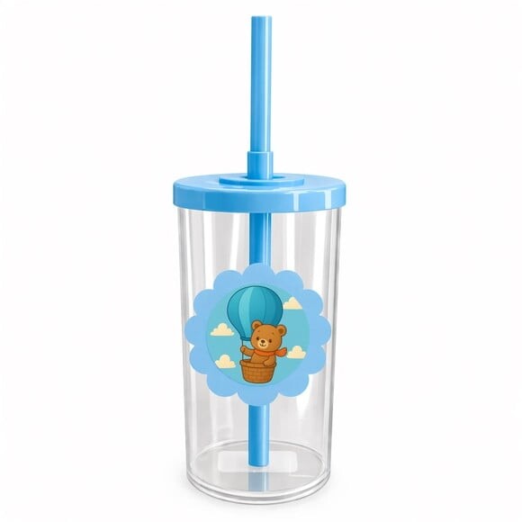 Copo Short Drink Flor Personalizado Ursinho Baloeiro