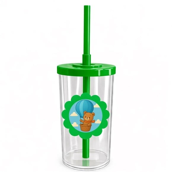 Copo Short Drink Flor Personalizado Ursinho Baloeiro