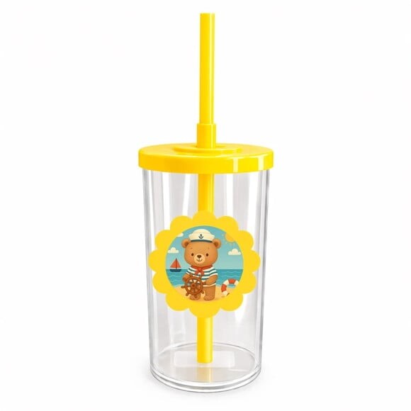 Copo Short Drink Flor Personalizado Ursinho Marinheiro