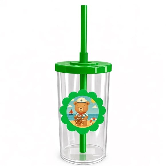 Copo Short Drink Flor Personalizado Ursinho Marinheiro