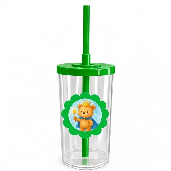 Copo Short Drink Flor Personalizado Ursinho Príncipe