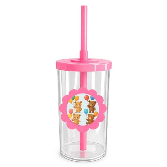 Copo Short Drink Flor Personalizado Ursinhos com Balões