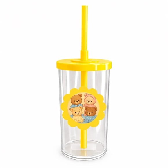Copo Short Drink Flor Personalizado Ursinhos de Pijama