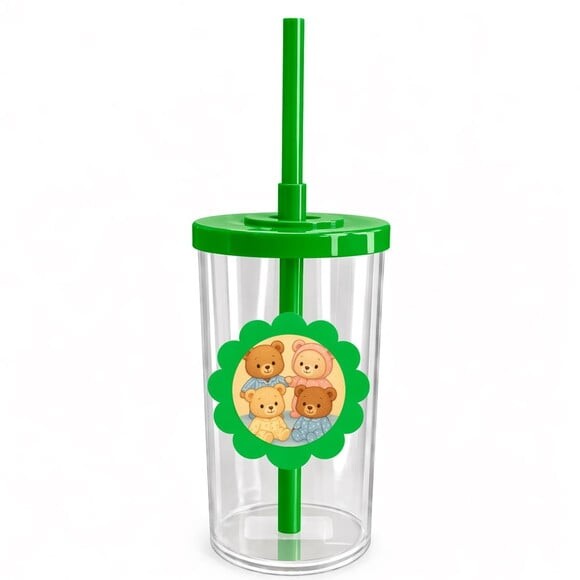 Copo Short Drink Flor Personalizado Ursinhos de Pijama