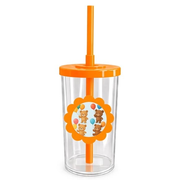 Copo Short Drink Flor Personalizado Ursinhos com Balões