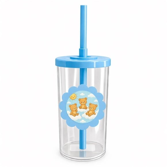 Copo Short Drink Flor Personalizado Ursinhos na Nuvem