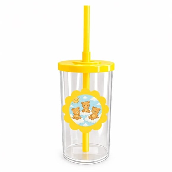 Copo Short Drink Flor Personalizado Ursinhos na Nuvem