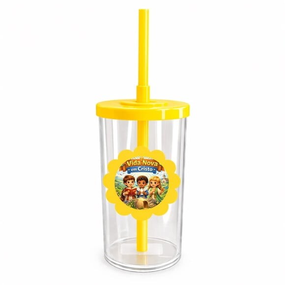 Copo Short Drink Flor Personalizado Vida Nova em Cristo