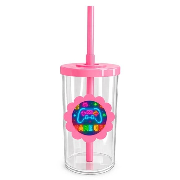 Copo Short Drink Flor Personalizado Video Game Neon