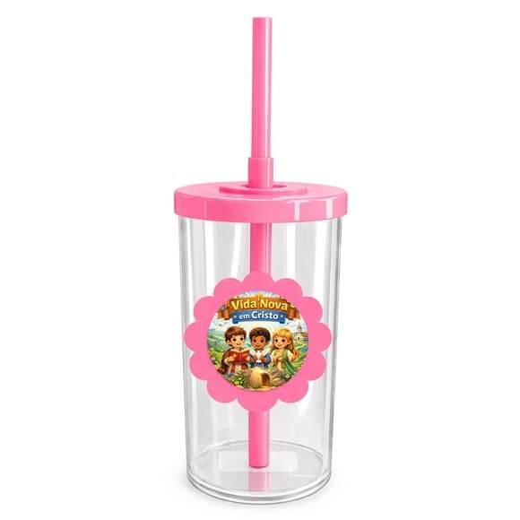 Copo Short Drink Flor Personalizado Vida Nova em Cristo