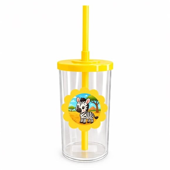 Copo Short Drink Flor Personalizado Zebra Baby