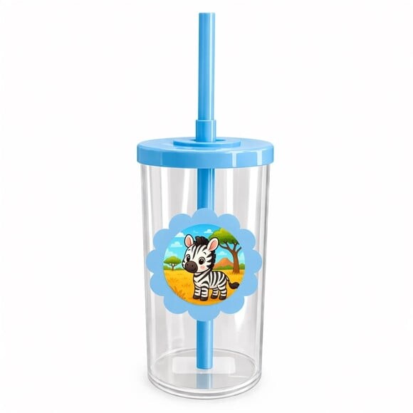 Copo Short Drink Flor Personalizado Zebra Baby