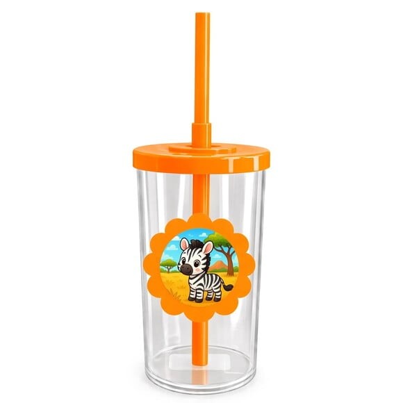 Copo Short Drink Flor Personalizado Zebra Baby