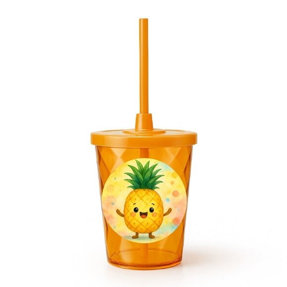Copo Twister Personalizado 300ml Abacaxi
