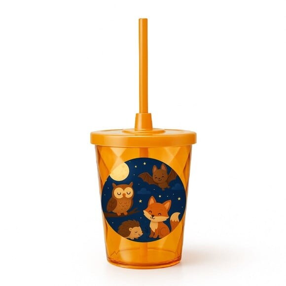 Copo Twister Personalizado 300ml Animais Noturnos