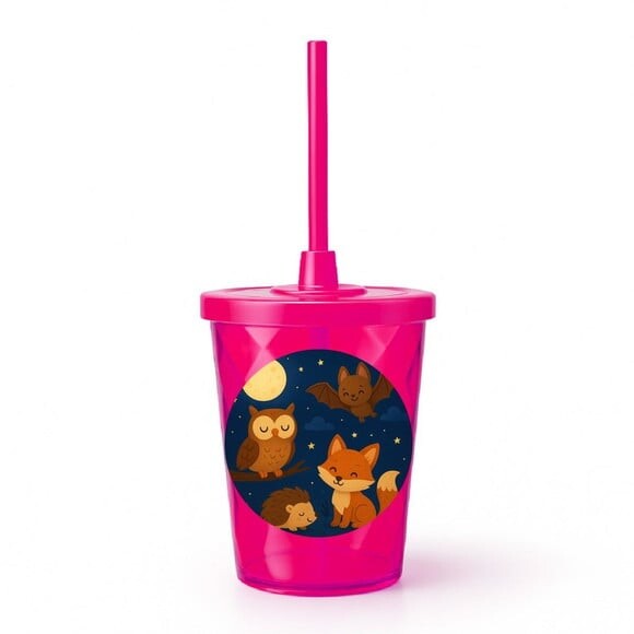 Copo Twister Personalizado 300ml Animais Noturnos