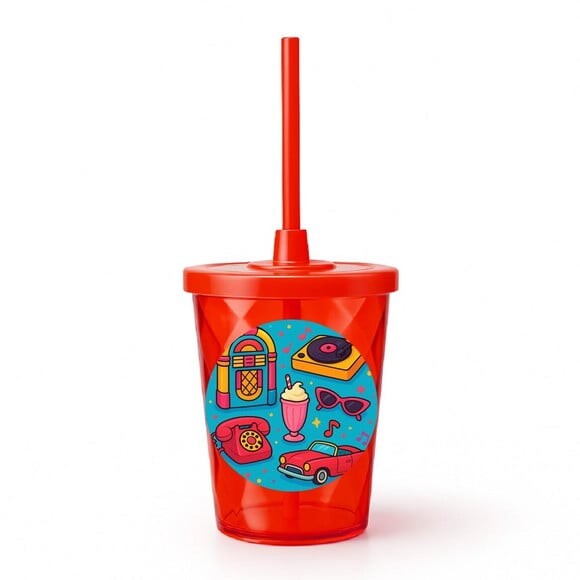 Copo Twister Personalizado 300ml Anos 50