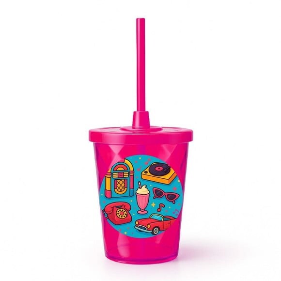Copo Twister Personalizado 300ml Anos 50