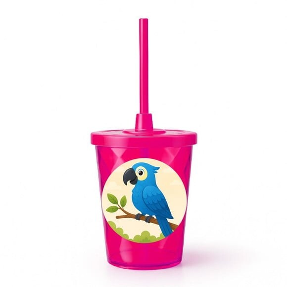 Copo Twister Personalizado 300ml Arara Azul