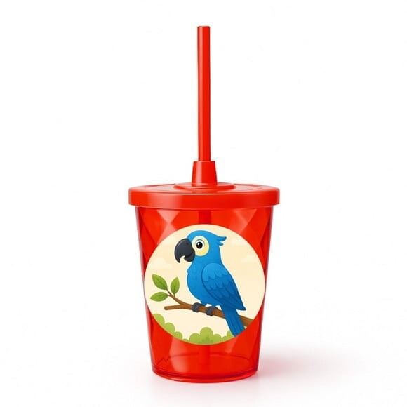 Copo Twister Personalizado 300ml Arara Azul