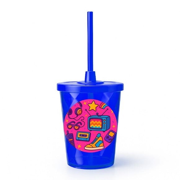 Copo Twister Personalizado 300ml Anos 80