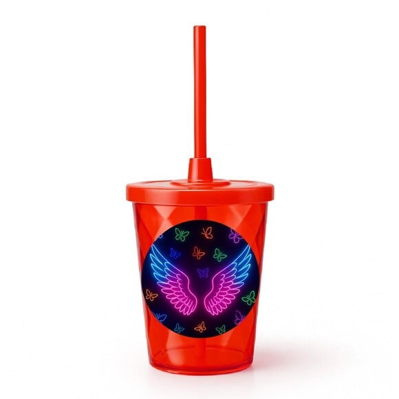 Copo Twister Personalizado 300ml Asas Neon
