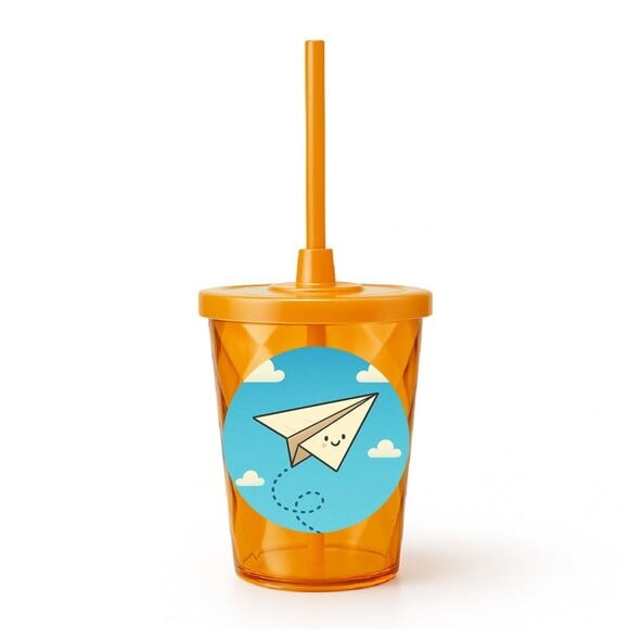 Copo Twister Personalizado 300ml Aviãozinho de Papel