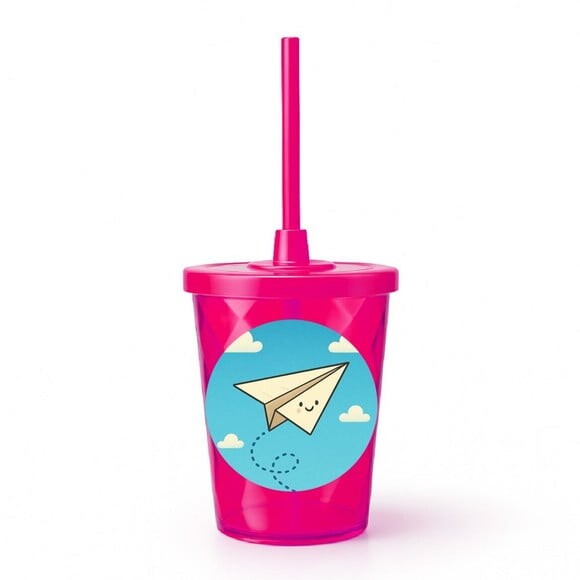Copo Twister Personalizado 300ml Aviãozinho de Papel