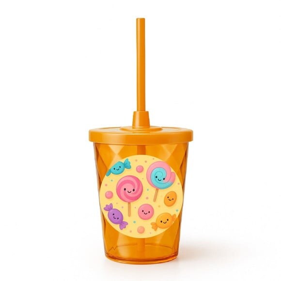 Copo Twister Personalizado 300ml Balas e Pirulitos