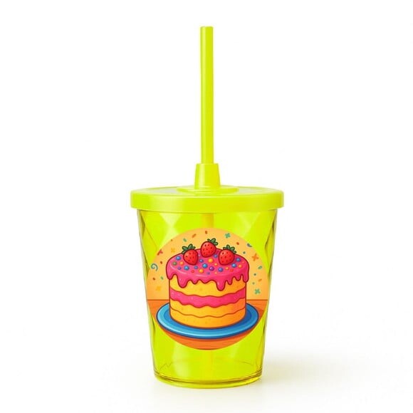 Copo Twister Personalizado 300ml Bolo Confeitado