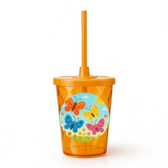 Copo Twister Personalizado 300ml Borboletas