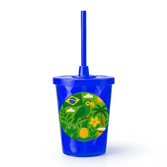 Copo Twister Personalizado 300ml Brasil Verde Amarelo