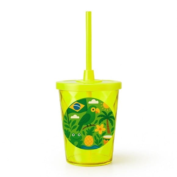 Copo Twister Personalizado 300ml Brasil Verde Amarelo