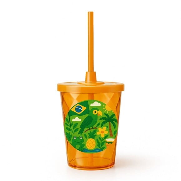 Copo Twister Personalizado 300ml Brasil Verde Amarelo