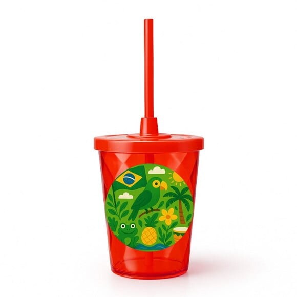 Copo Twister Personalizado 300ml Brasil Verde Amarelo
