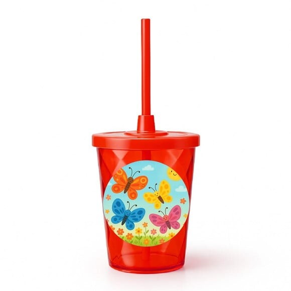 Copo Twister Personalizado 300ml Borboletas