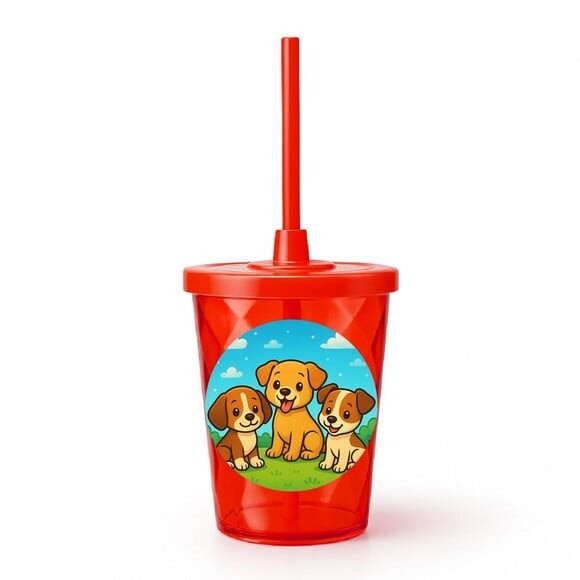 Copo Twister Personalizado 300ml Cachorrinhos