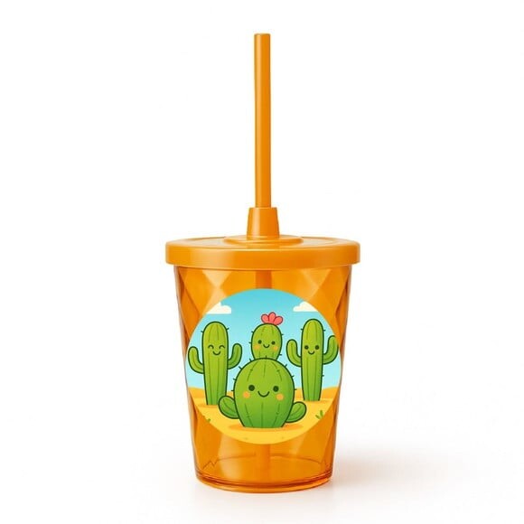 Copo Twister Personalizado 300ml Cactos Fofos