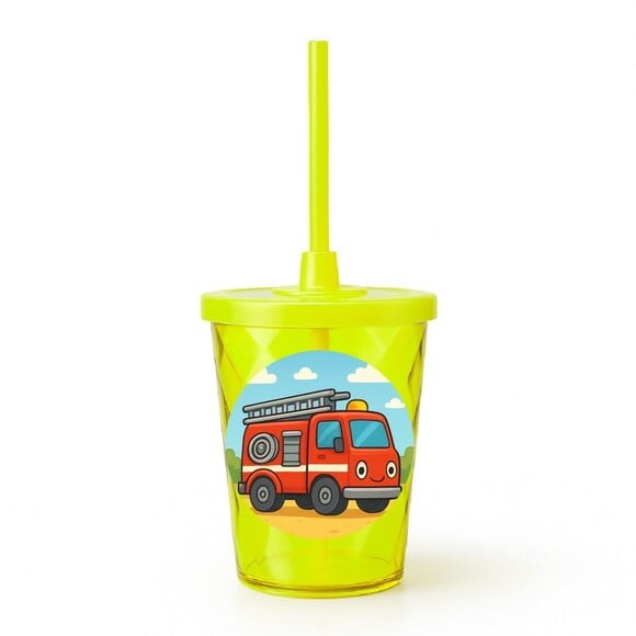Copo Twister Personalizado 300ml Caminhão de Bombeiro