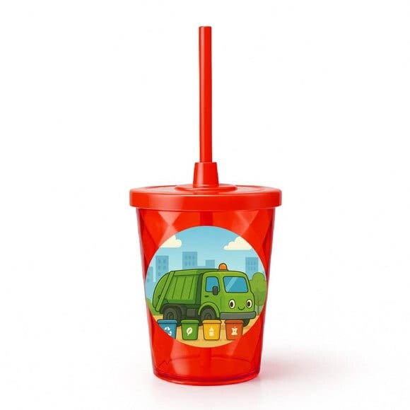 Copo Twister Personalizado 300ml Caminhão de Lixo