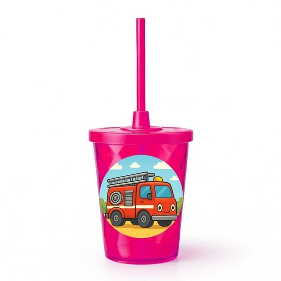 Copo Twister Personalizado 300ml Caminhão de Bombeiro