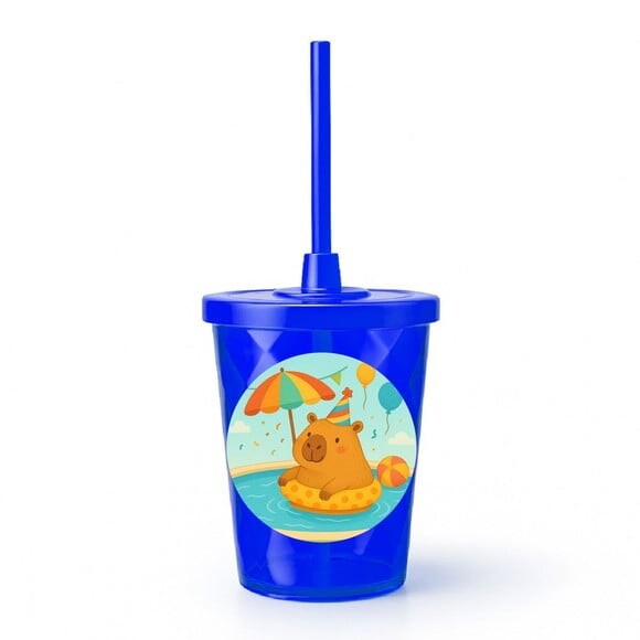 Copo Twister Personalizado 300ml Capivara Pool Party