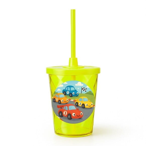 Copo Twister Personalizado 300ml Carros de Corridas