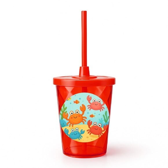 Copo Twister Personalizado 300ml Caranguejinhos