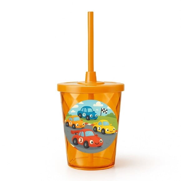 Copo Twister Personalizado 300ml Carros de Corridas