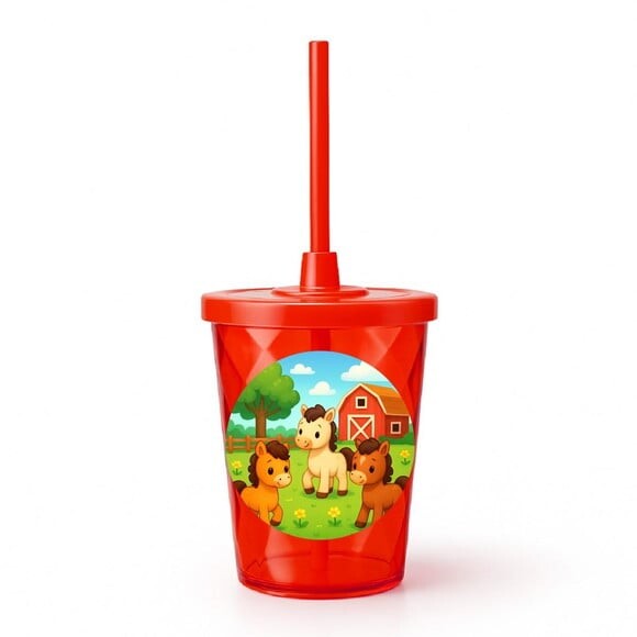 Copo Twister Personalizado 300ml Cavalinhos