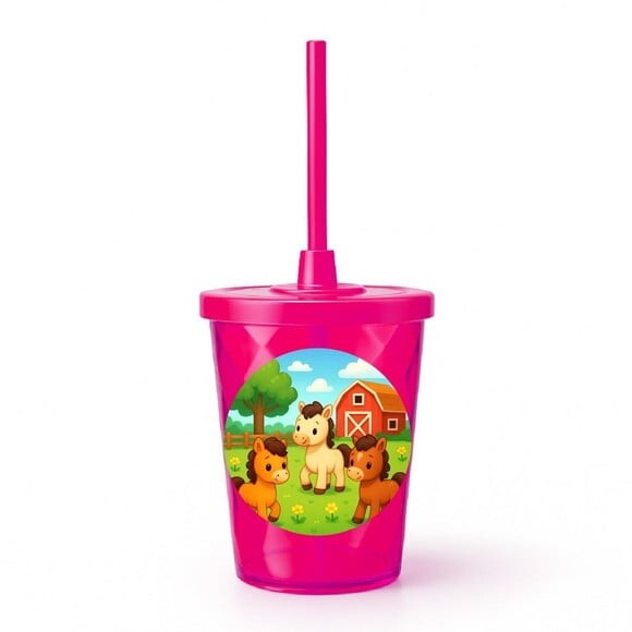 Copo Twister Personalizado 300ml Cavalinhos